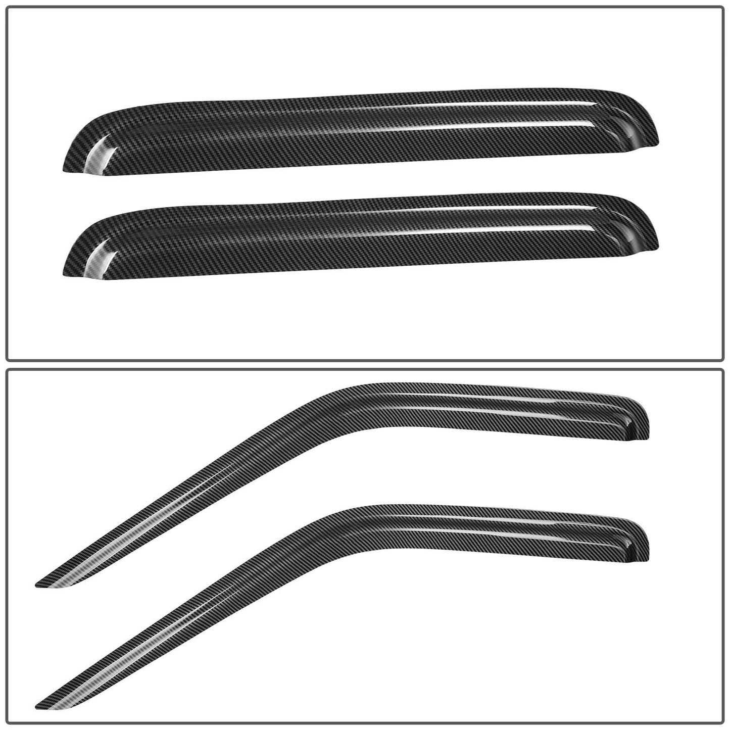 00-04 Nissan Frontier Carbon Fiber Pattern Window Visors 4pc Set