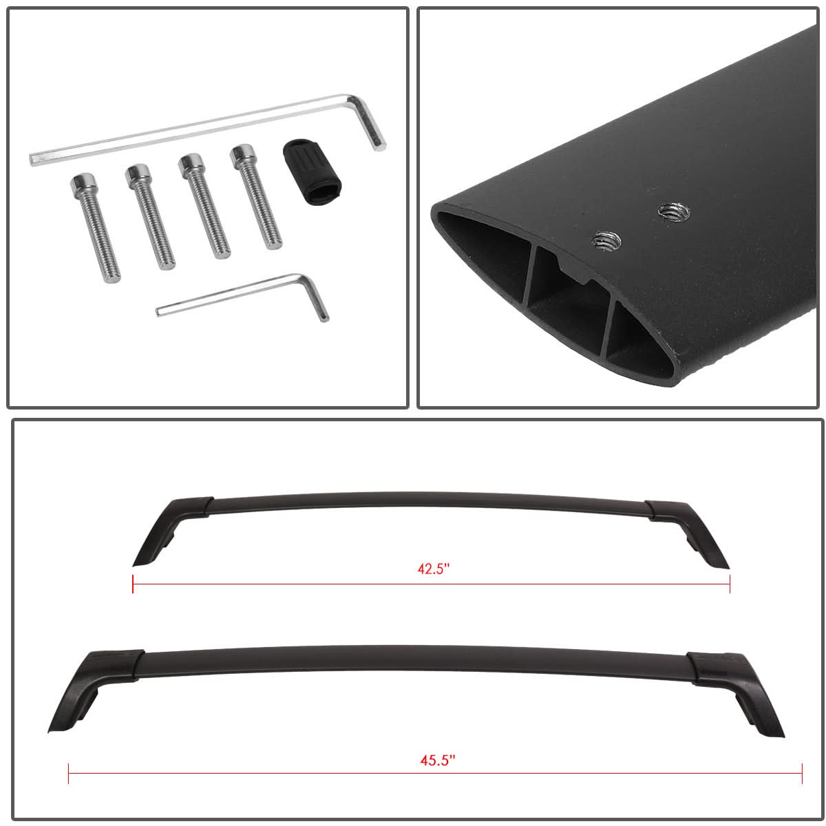 2019-2020 Toyota RAV4 Roof Rack Cross Bars - Matte Black