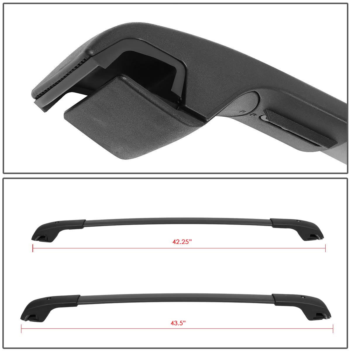 2014-2020 Jeep Cherokee Roof Rack Cross Bar - Matte Black