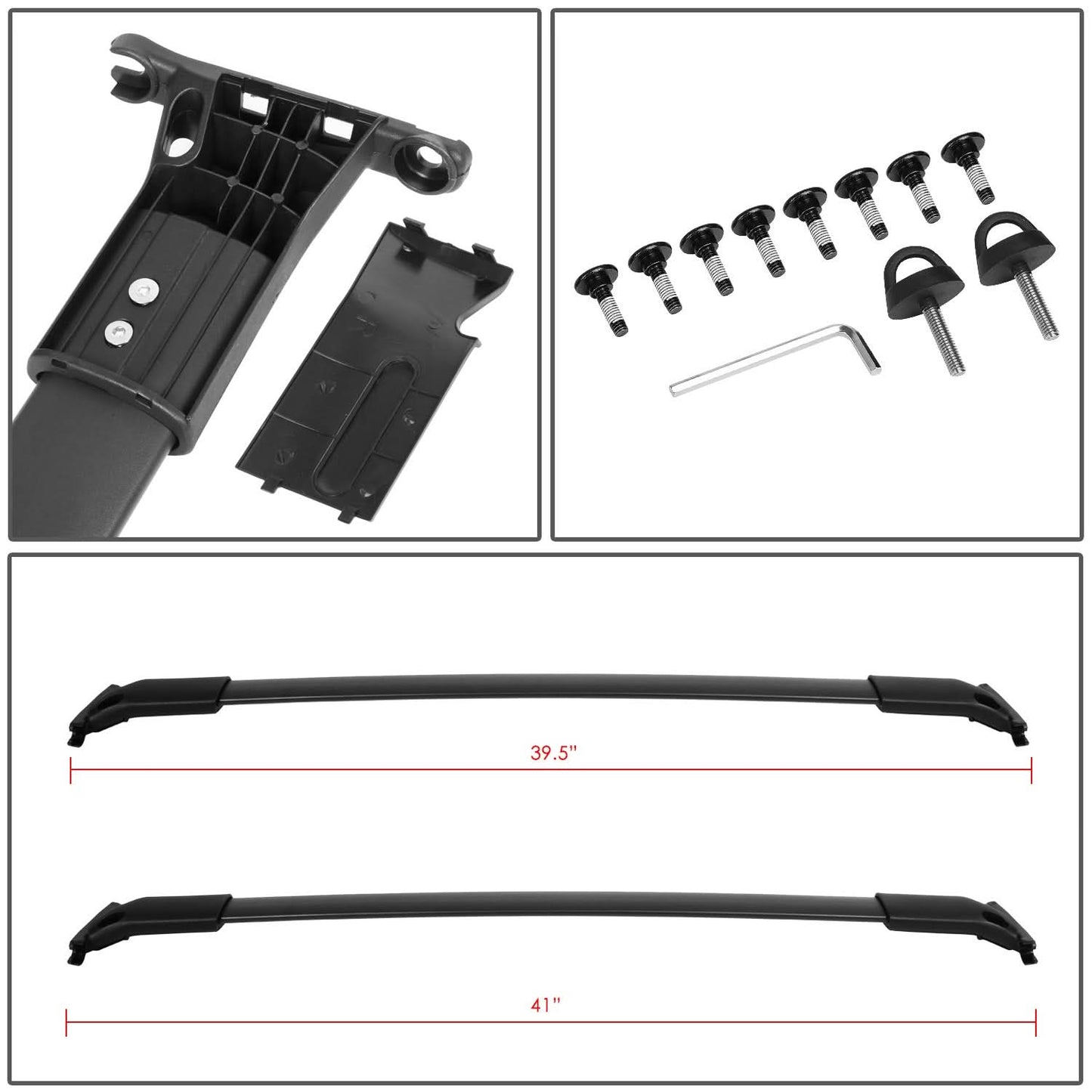 2013-2019 Ford Escape Roof Rack Cross Bar - Matte Black