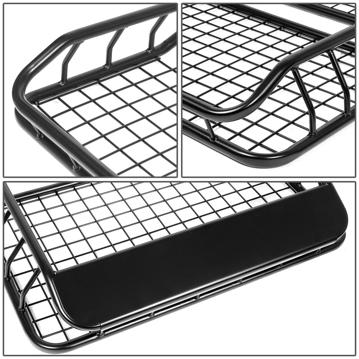36" Roof Cargo Basket w/ Wind Fairing - Black