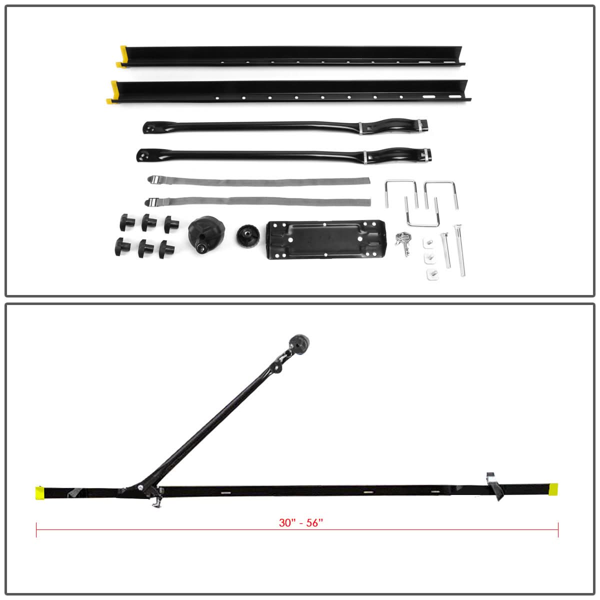 Bicycle Roof Mount Rack - Upright with Lock - Black