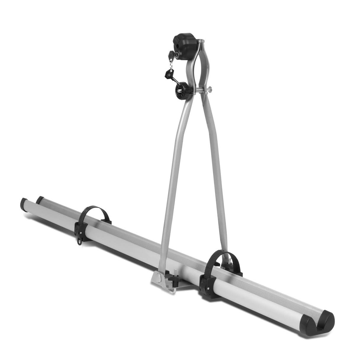 Bicycle Roof Mount Rack - Upright w/ Lock - Gray