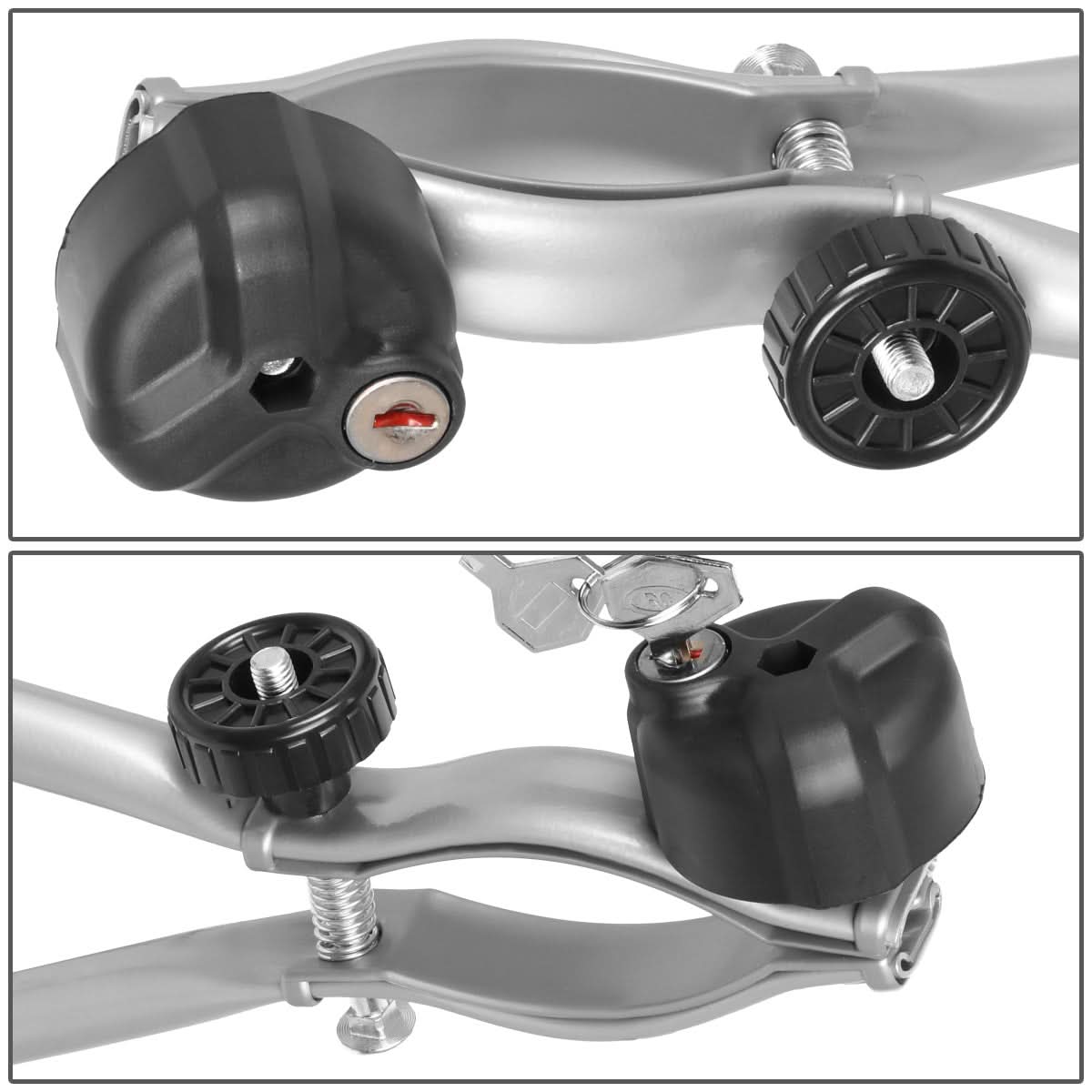 Bicycle Roof Mount Rack - Upright w/ Lock - Gray