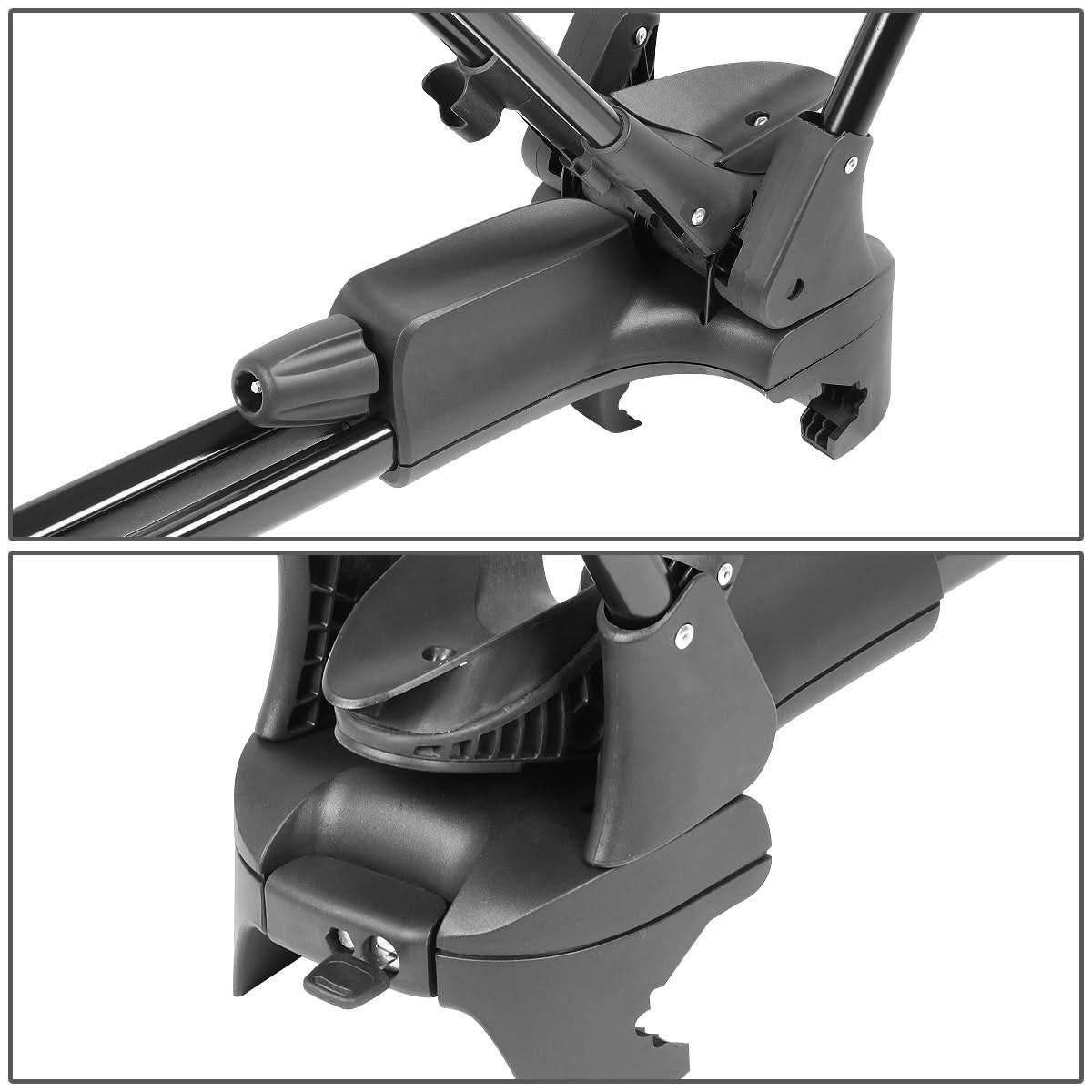 Universal Bicycle Roof Mount Rack - Wheel-On with Lock - Black