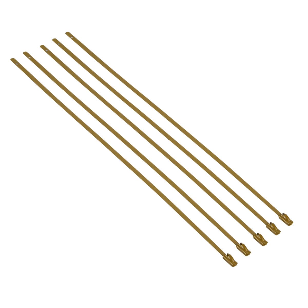 Zip Tie Kit for Heat Wrap - Stainless Steel - 12" Length - 5mm Width - 5 Piece - Gold