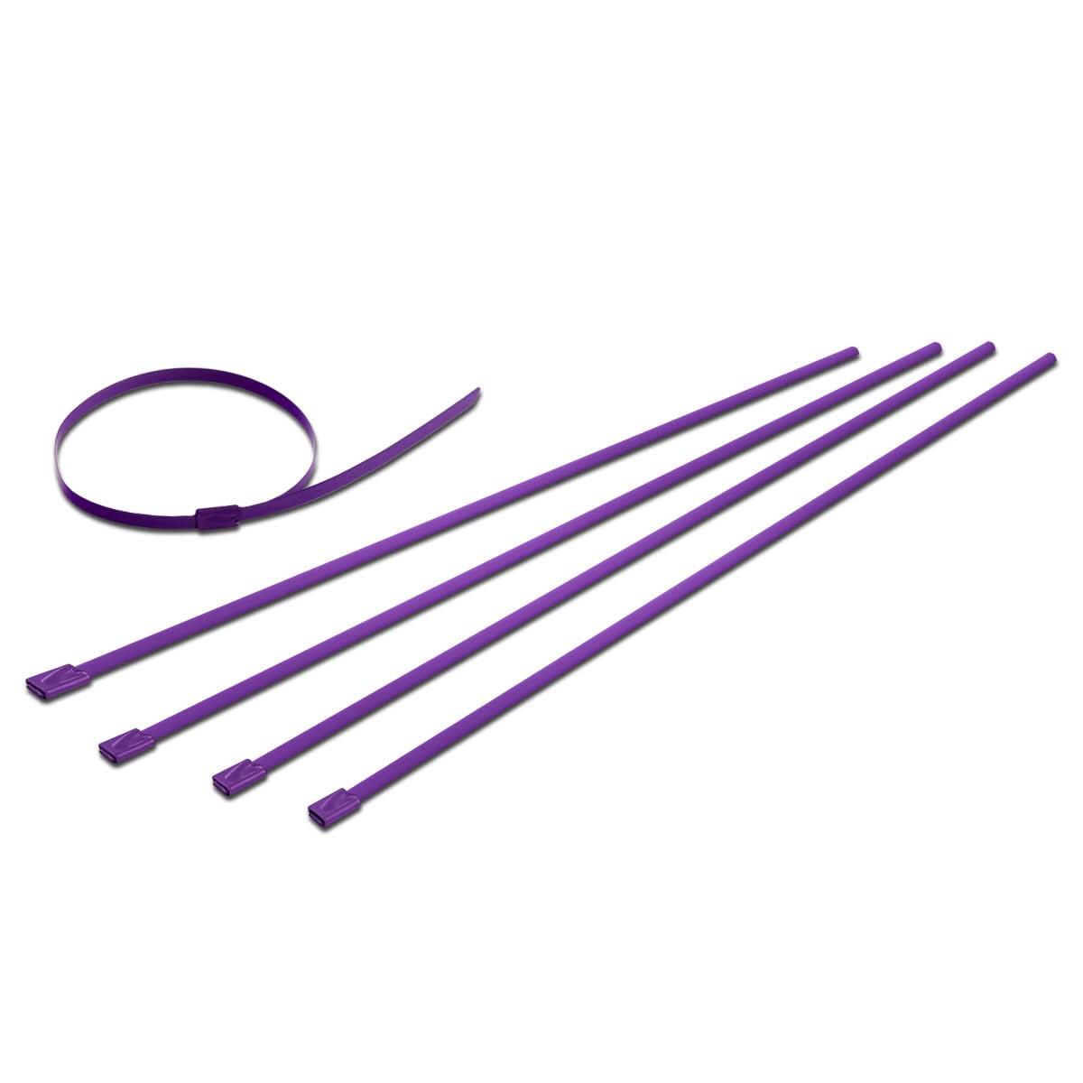 Zip Tie Kit for Heat Wrap - Stainless Steel - 12" - 5mm - 5pc - Purple