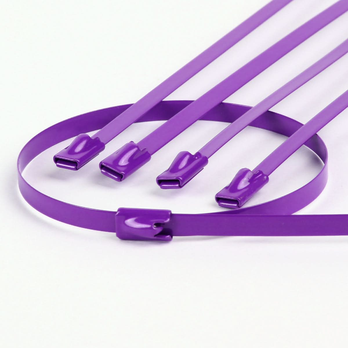 Zip Tie Kit for Heat Wrap - Stainless Steel - 12" - 5mm - 5pc - Purple