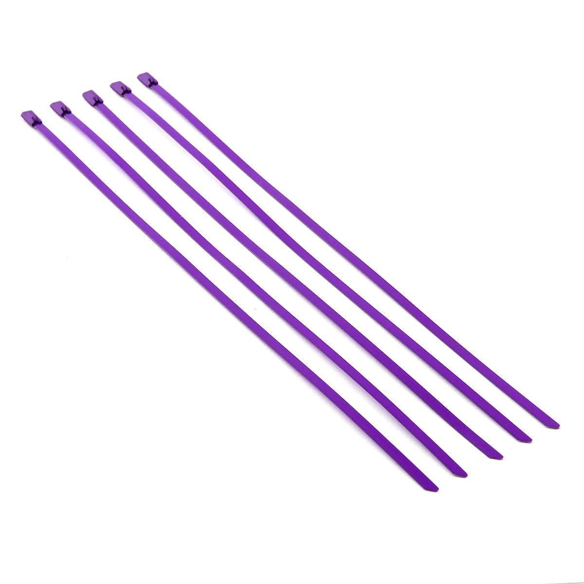 Zip Tie Kit for Heat Wrap - Stainless Steel - 12" - 5mm - 5pc - Purple