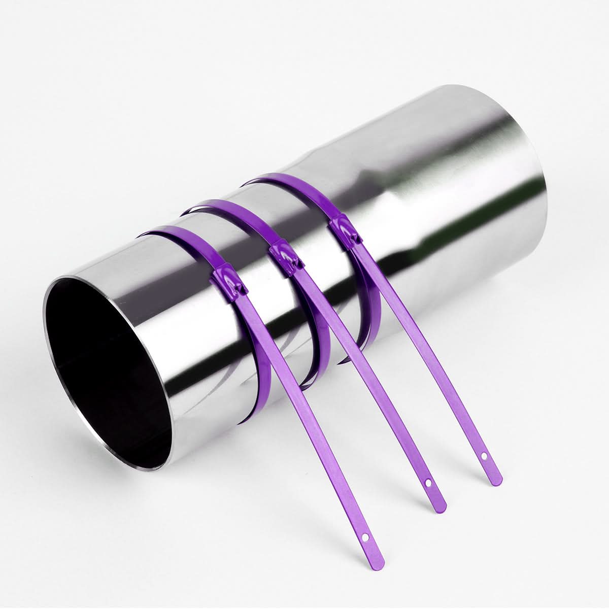 Zip Tie Kit for Heat Wrap - Stainless Steel - 12" - 5mm - 5pc - Purple