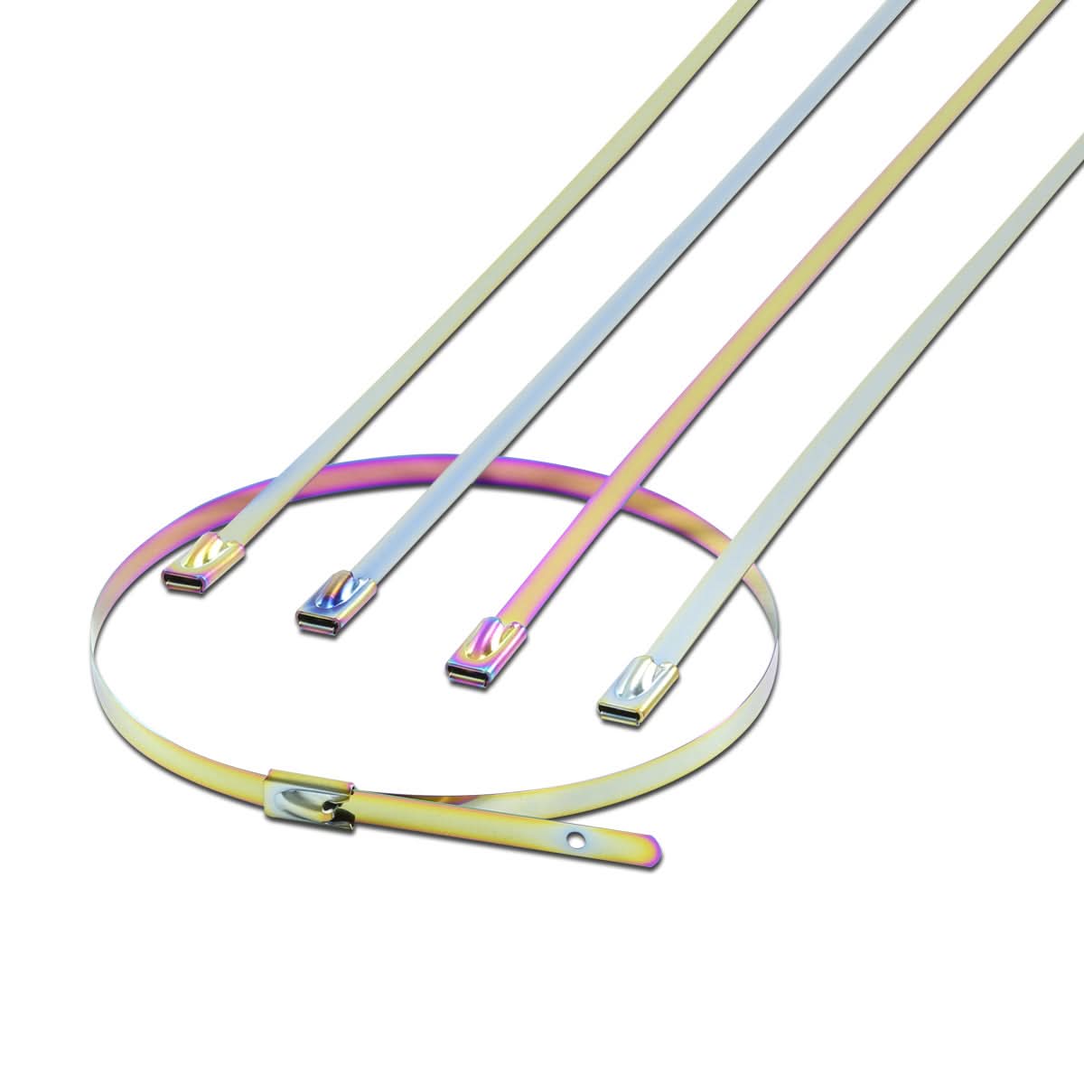 Zip Tie Kit for Heat Wrap Stainless Steel 12" 5mm Neochrome 5pc
