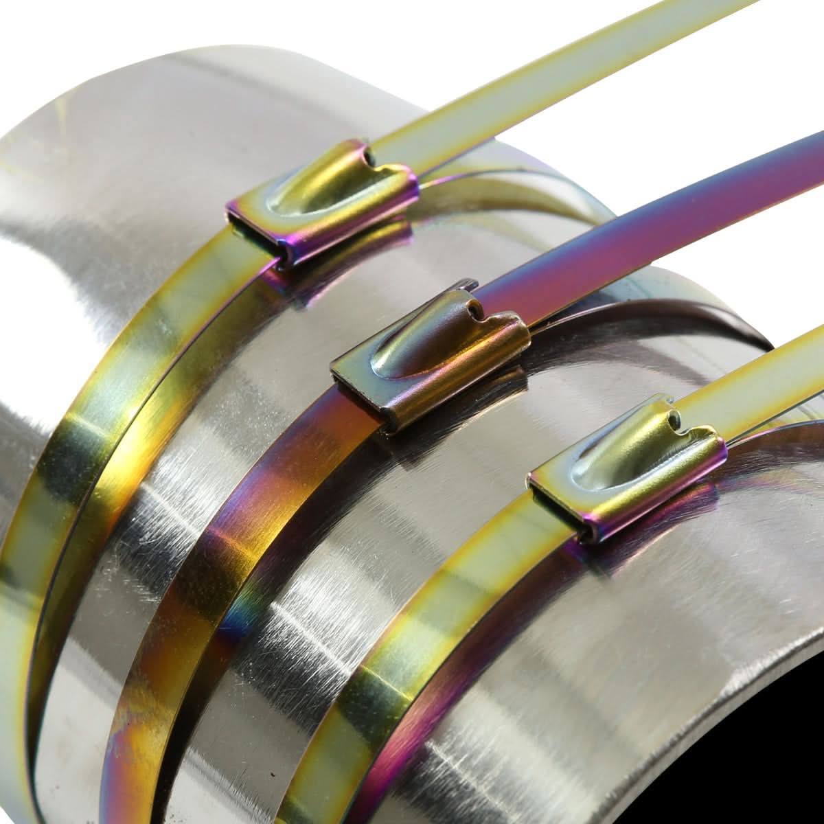 Zip Tie Kit for Heat Wrap Stainless Steel 12" 5mm Neochrome 5pc