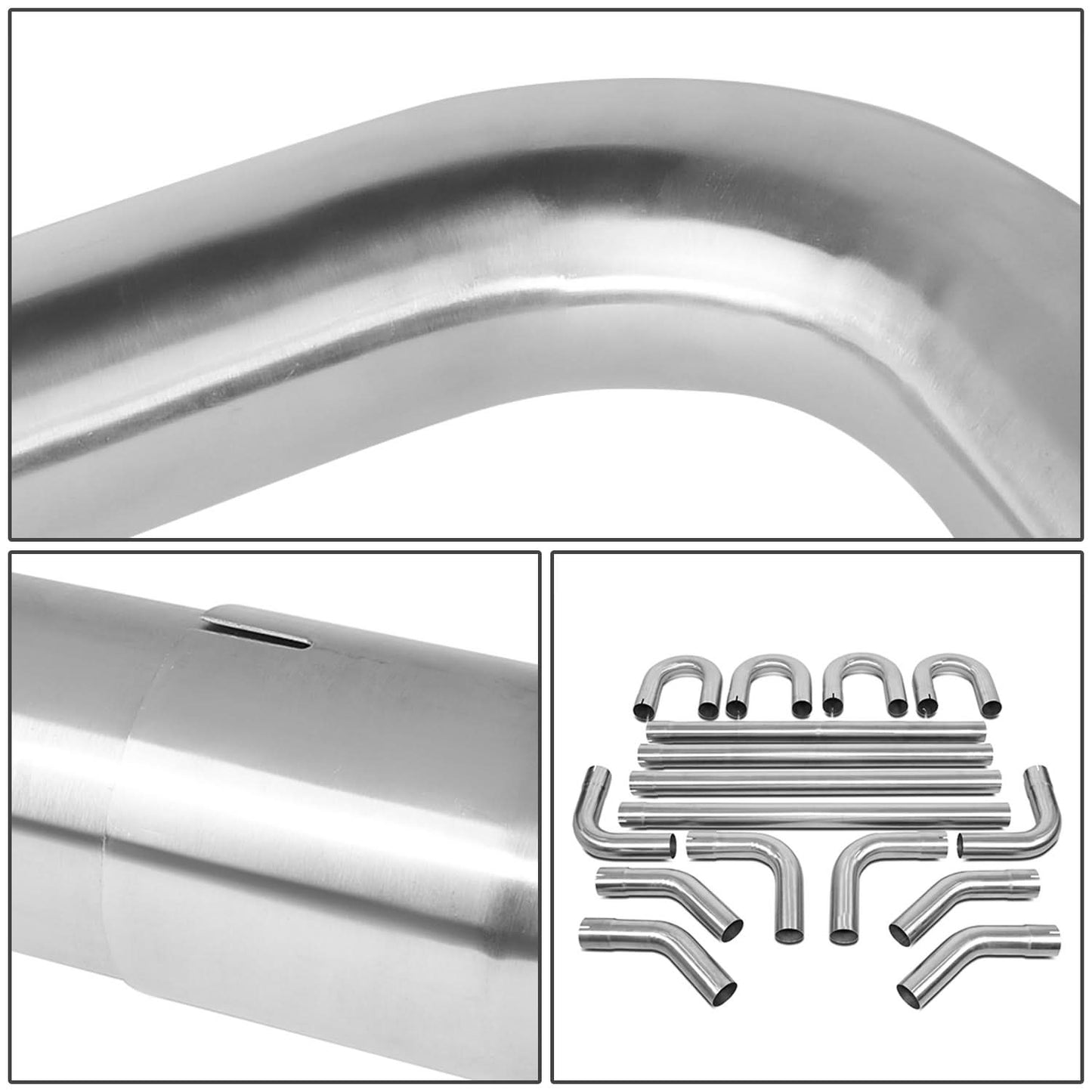 2 Inch Stainless Steel Exhaust Pipes DIY Custom Kit 16 Pieces