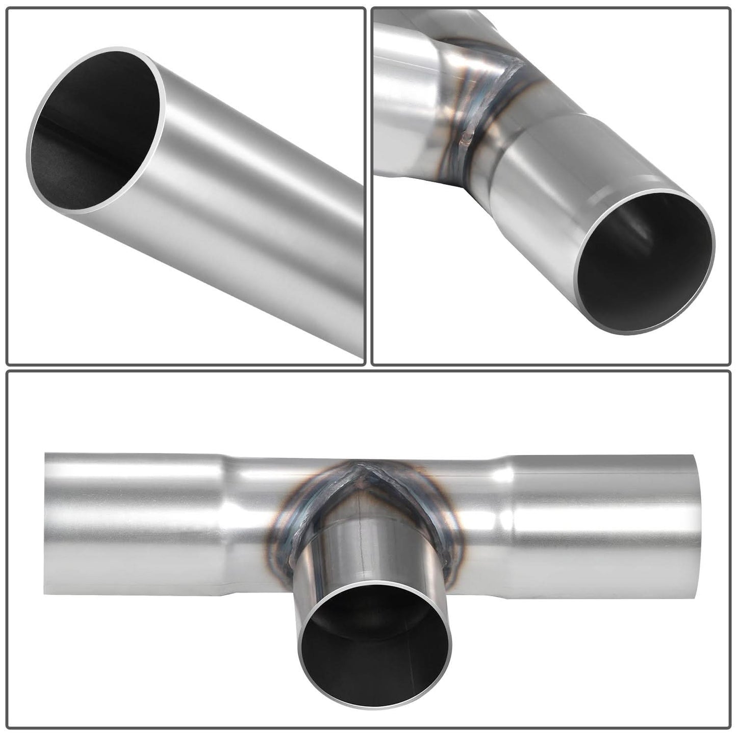 Universal Dual H-Pipe Exhaust Kit 2.5"-2.65" OD Mild Steel