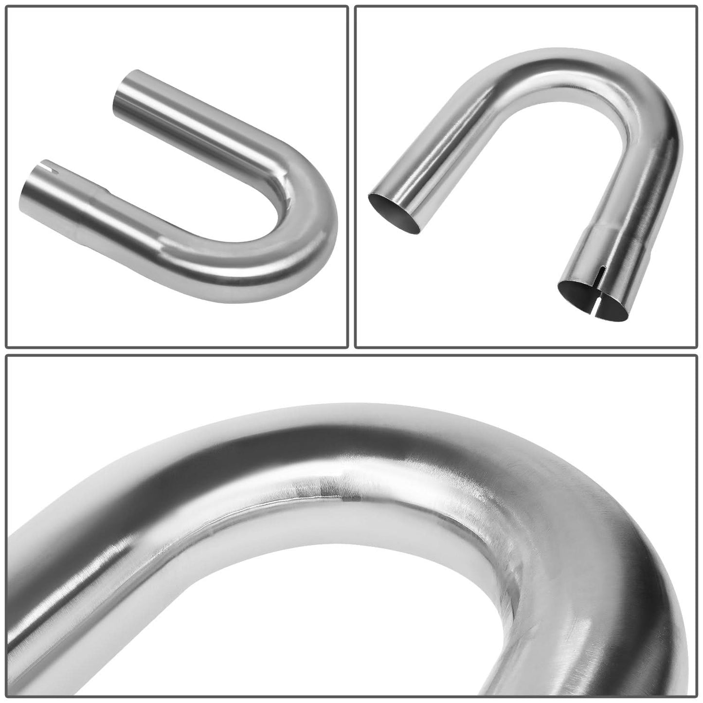 Universal 2.5" Stainless Steel Exhaust Pipes DIY Custom Kit 8 Pieces