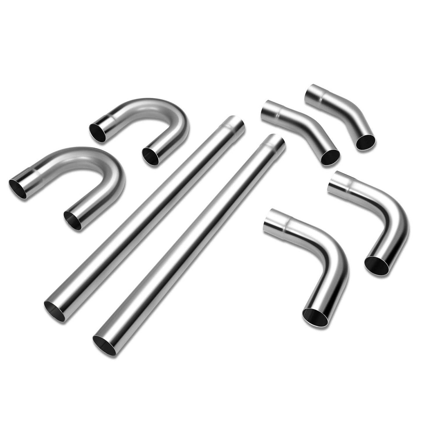 Universal 3.5" Exhaust Piping Kit - Mild Steel - 8 Piece Set