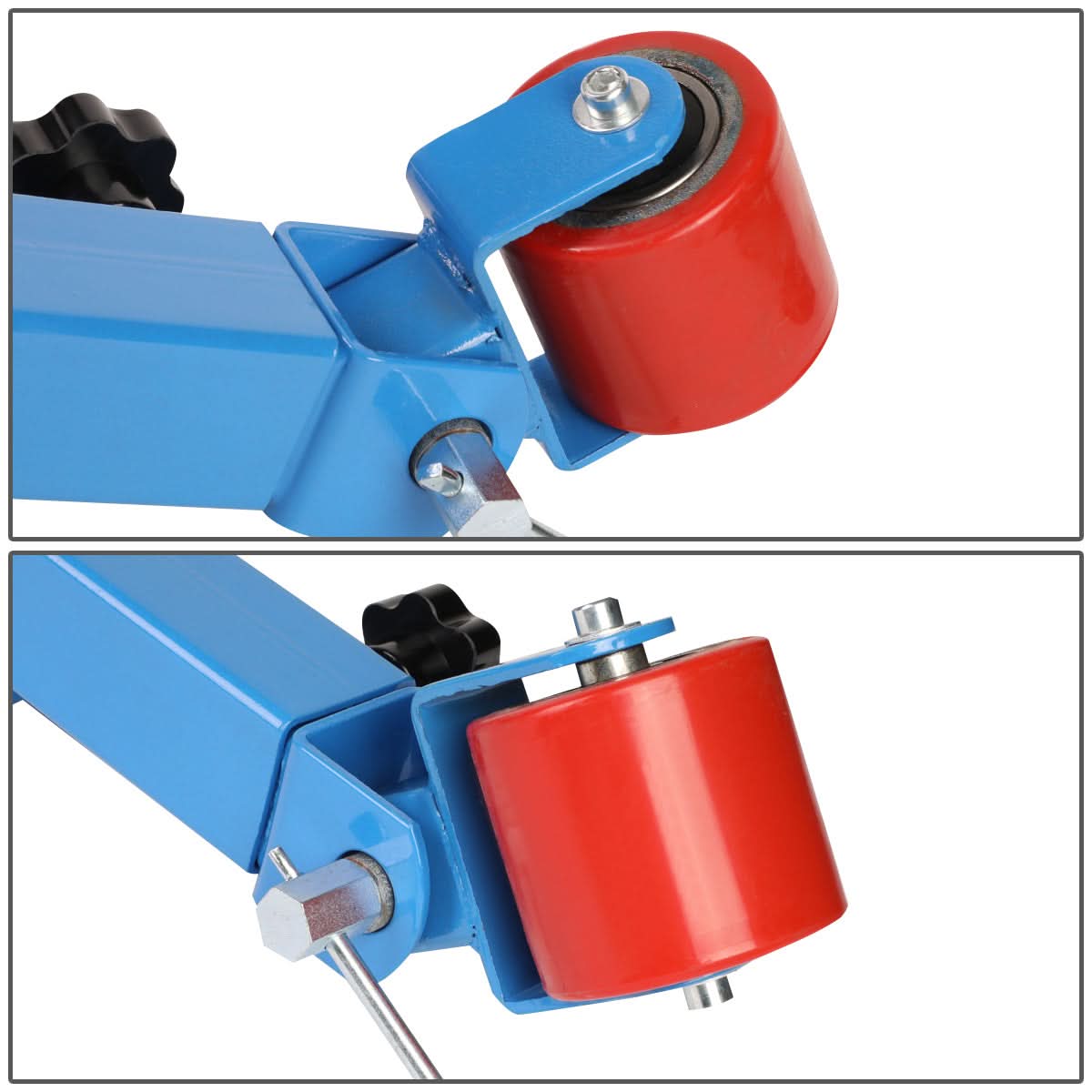 Adjustable Fender Roller with Lug Nut Spacer Rings - Blue