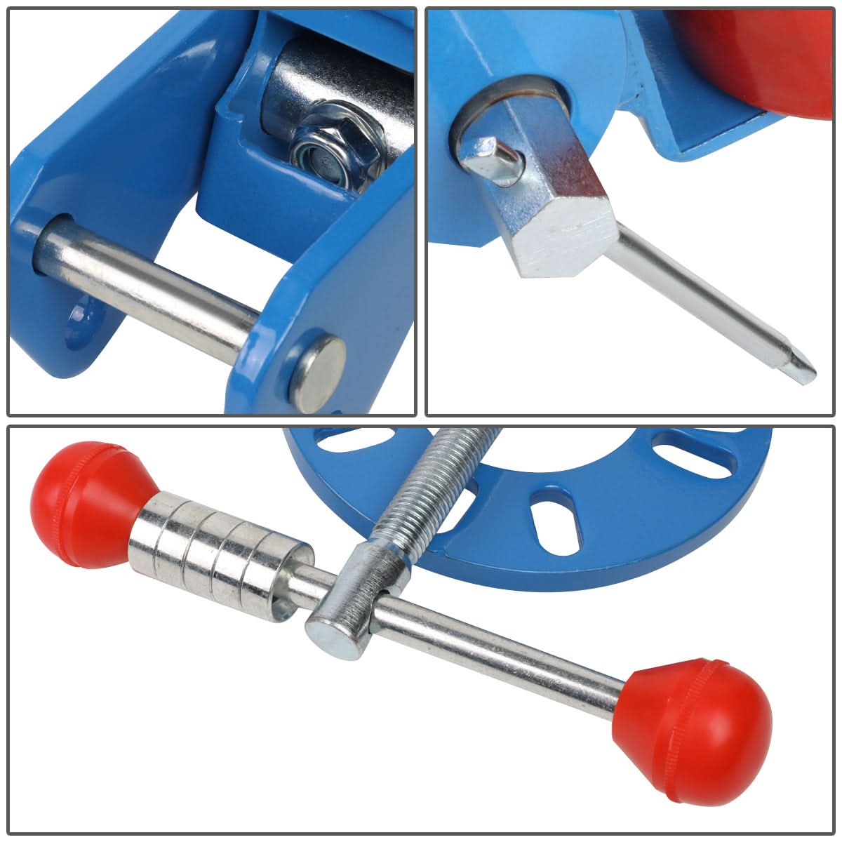 Adjustable Fender Roller with Lug Nut Spacer Rings - Blue