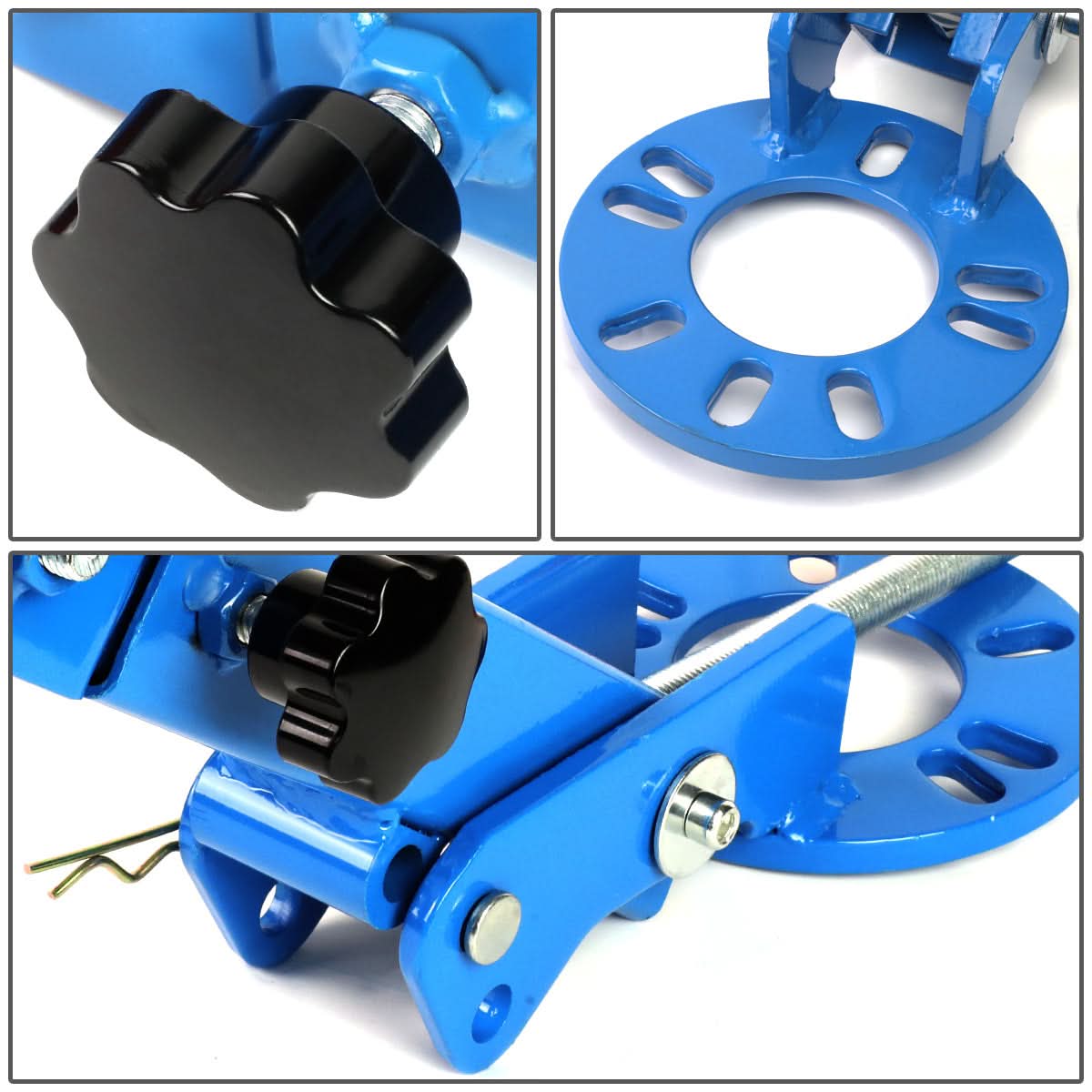 Adjustable Fender Roller with Lug Nut Spacer Rings - Blue