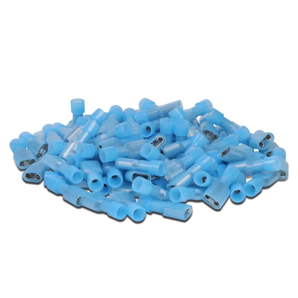 Female Spade Quick Disconnect Connectors - 100 Pack - Crimp Style