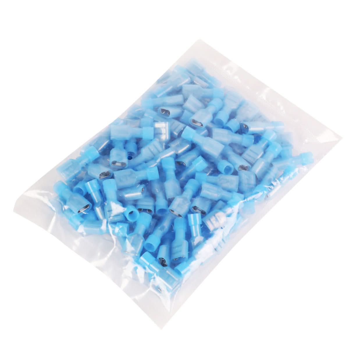 Female Spade Quick Disconnect Connectors - 100 Pack - Crimp Style