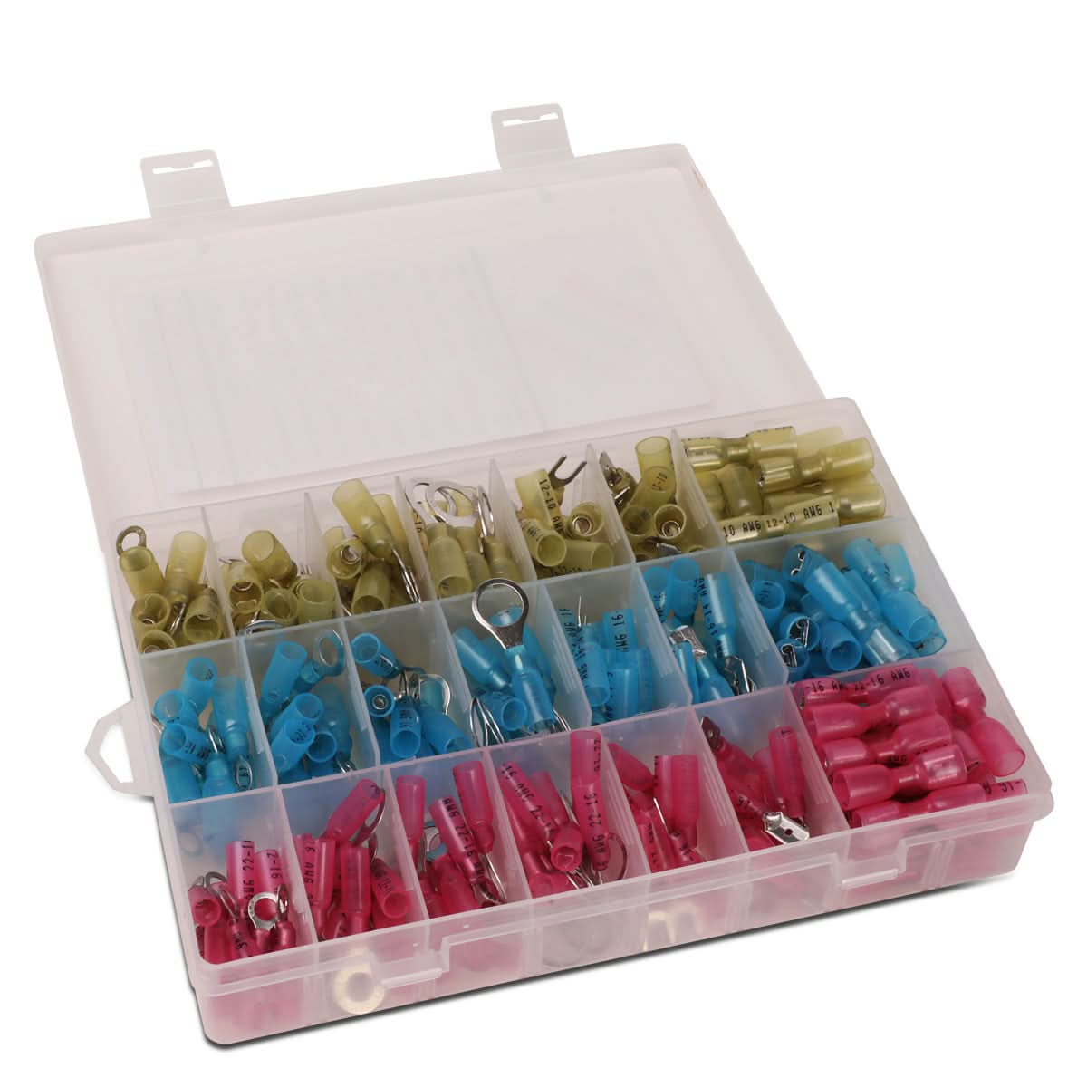 Wire Connector Assortment 250PCS Heat Shrink 22-16 14-16 10-12 AWG