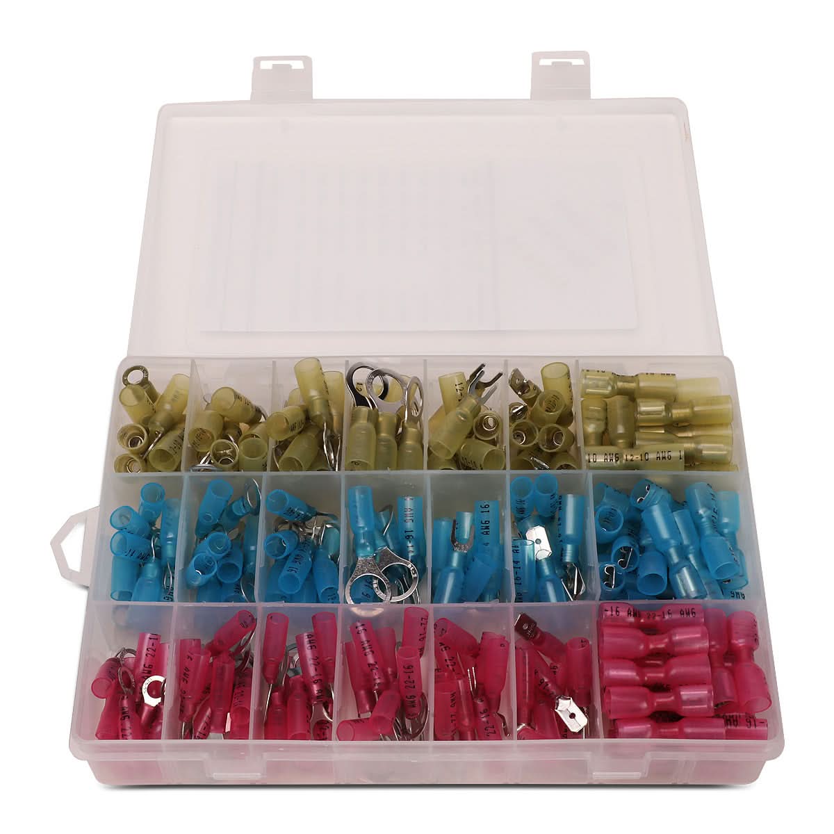 Wire Connector Assortment 250PCS Heat Shrink 22-16 14-16 10-12 AWG