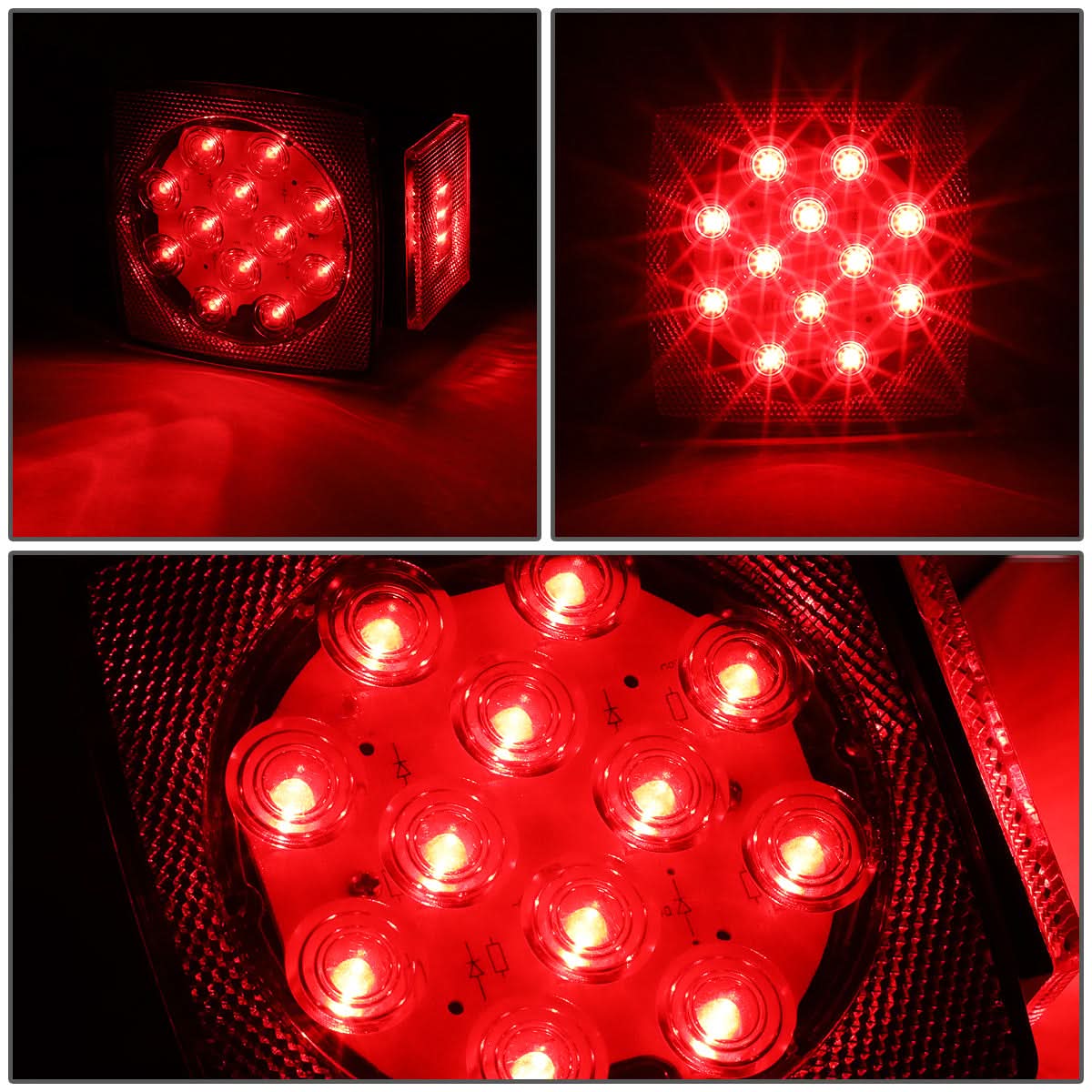 12V Trailer Lights Red Under 80" Wide Applications