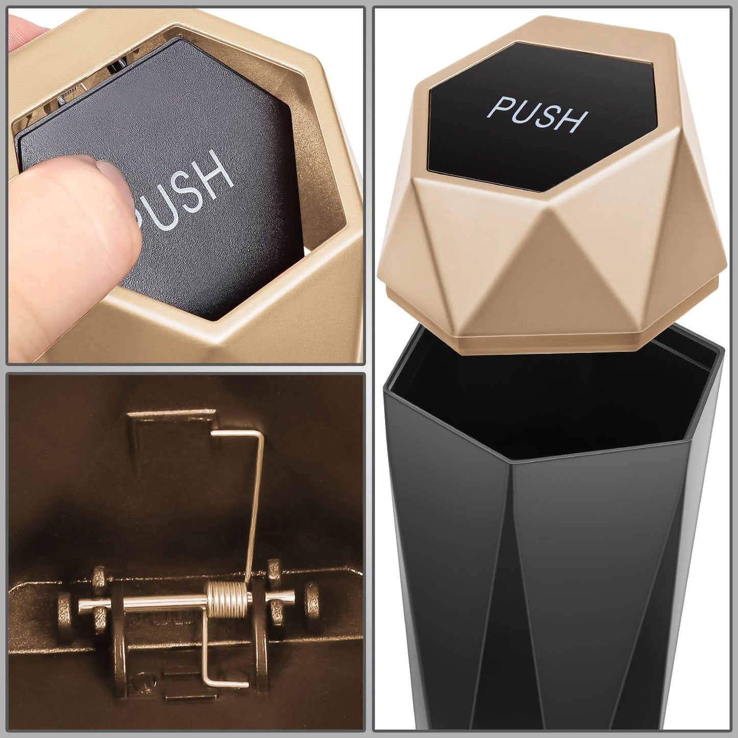 Vehicle-Mounted Garbage Can - Golden