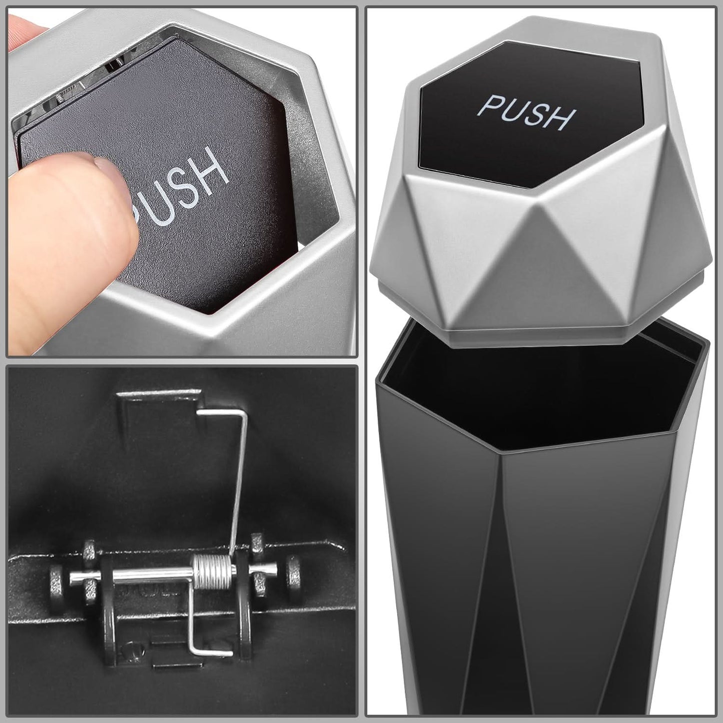 Universal Vehicle-Mounted Garbage Can - Silver