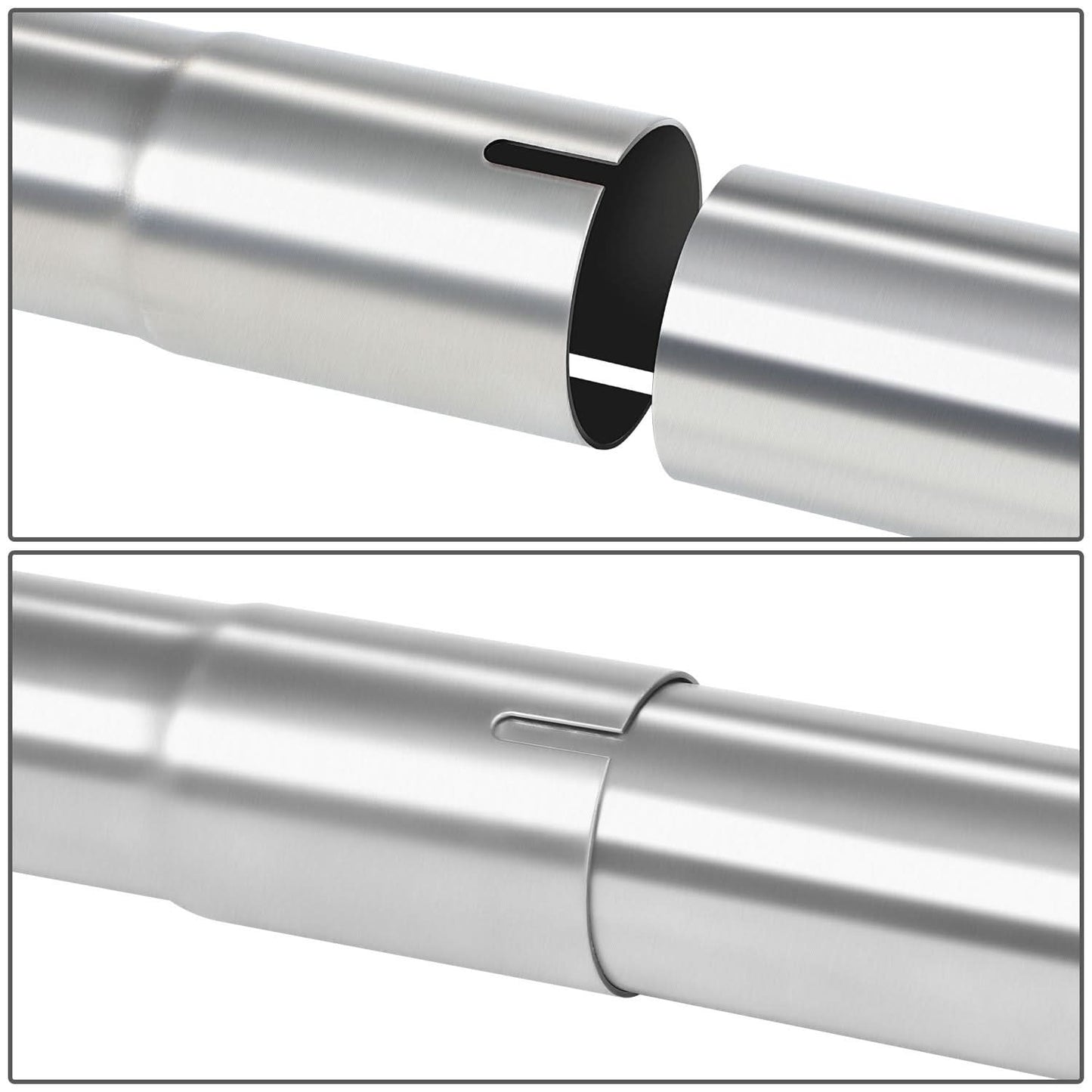 2" to 2.15" Flared Exhaust Pipe Tubing 18" Polished Stainless Steel