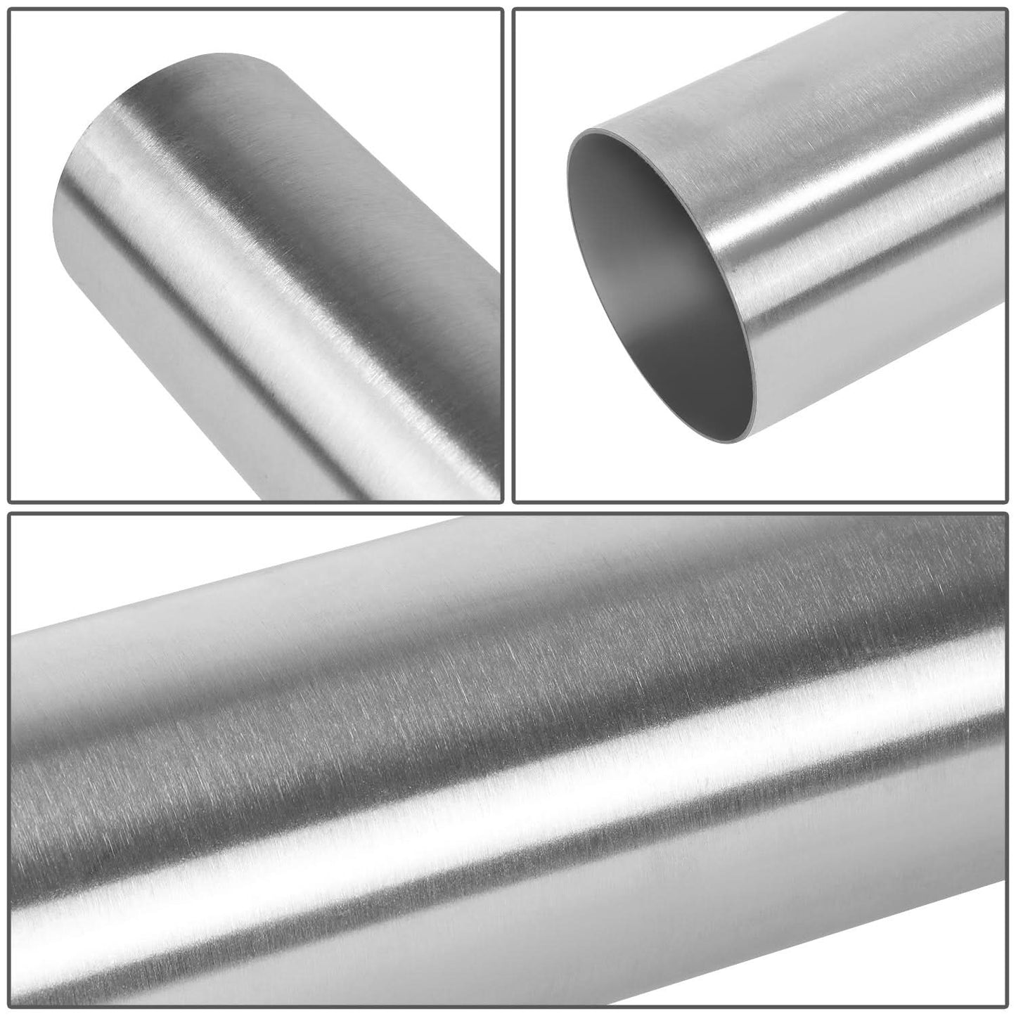 3.0"-3.15" Flared Exhaust Pipe Tubing - 18" Polished Stainless Steel