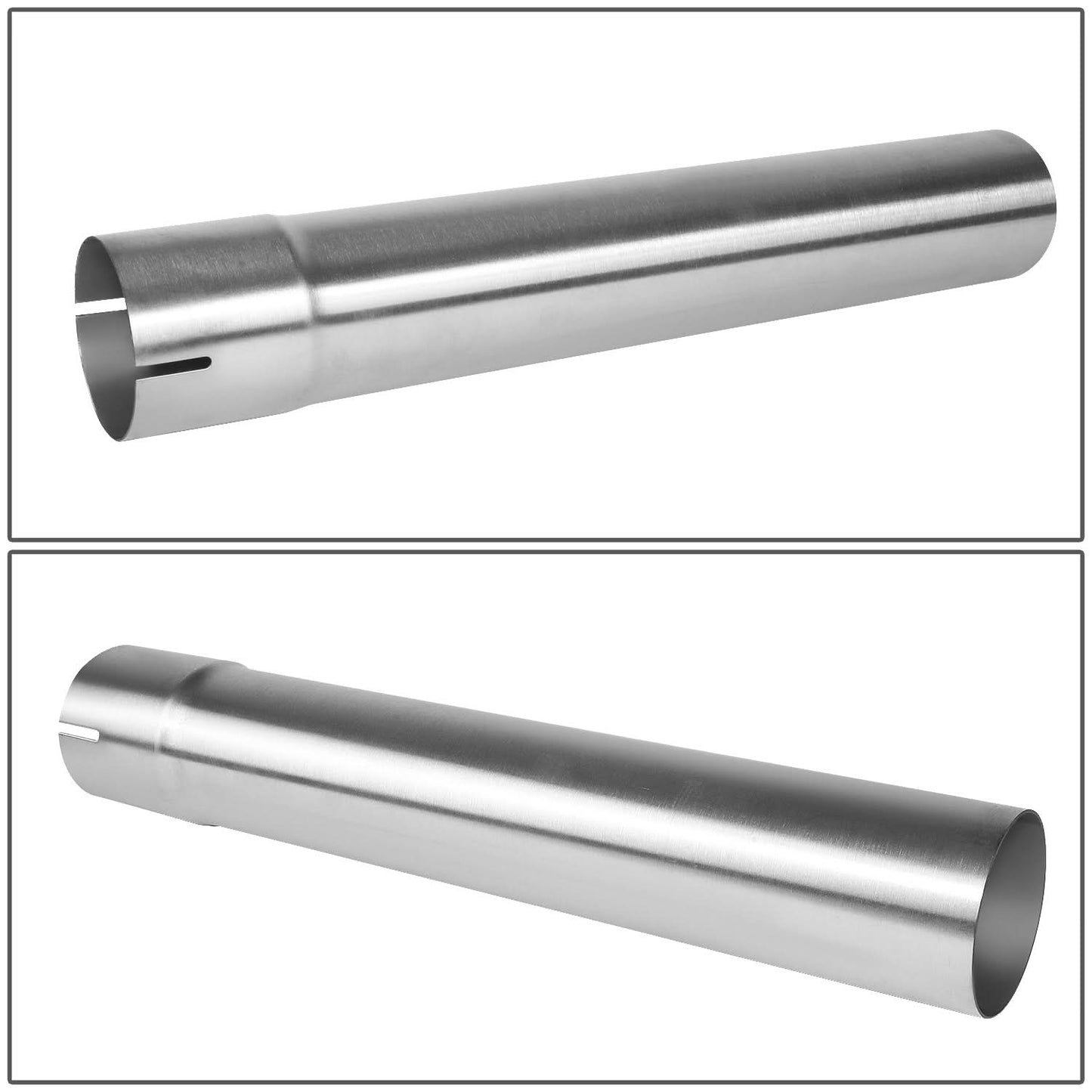 3.0"-3.15" Flared Exhaust Pipe Tubing - 18" Polished Stainless Steel