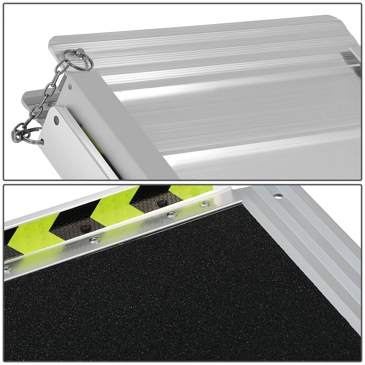 Wheelchair Ramp Aluminum 29" W x 2' L x 2" H Extended Metallic Black