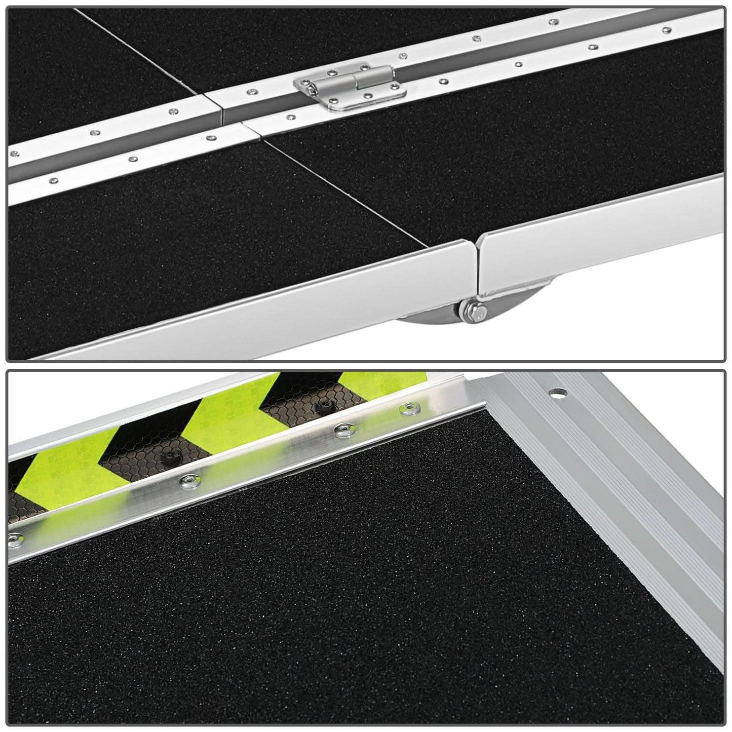 Aluminum Wheelchair Ramp 29" W x 7' L x 2" H - Metallic Black