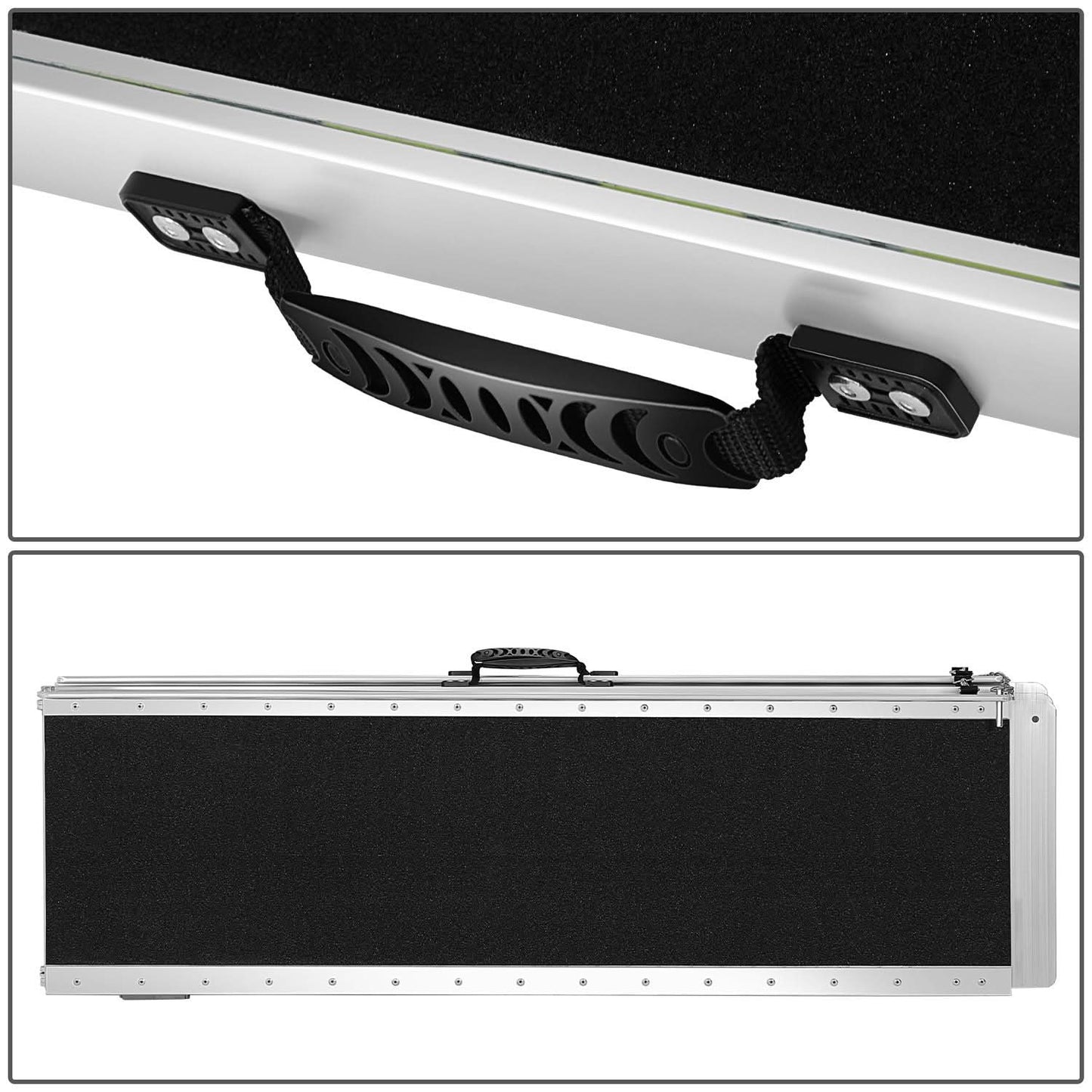 Aluminum Wheelchair Ramp 29" W x 7' L x 2" H - Metallic Black