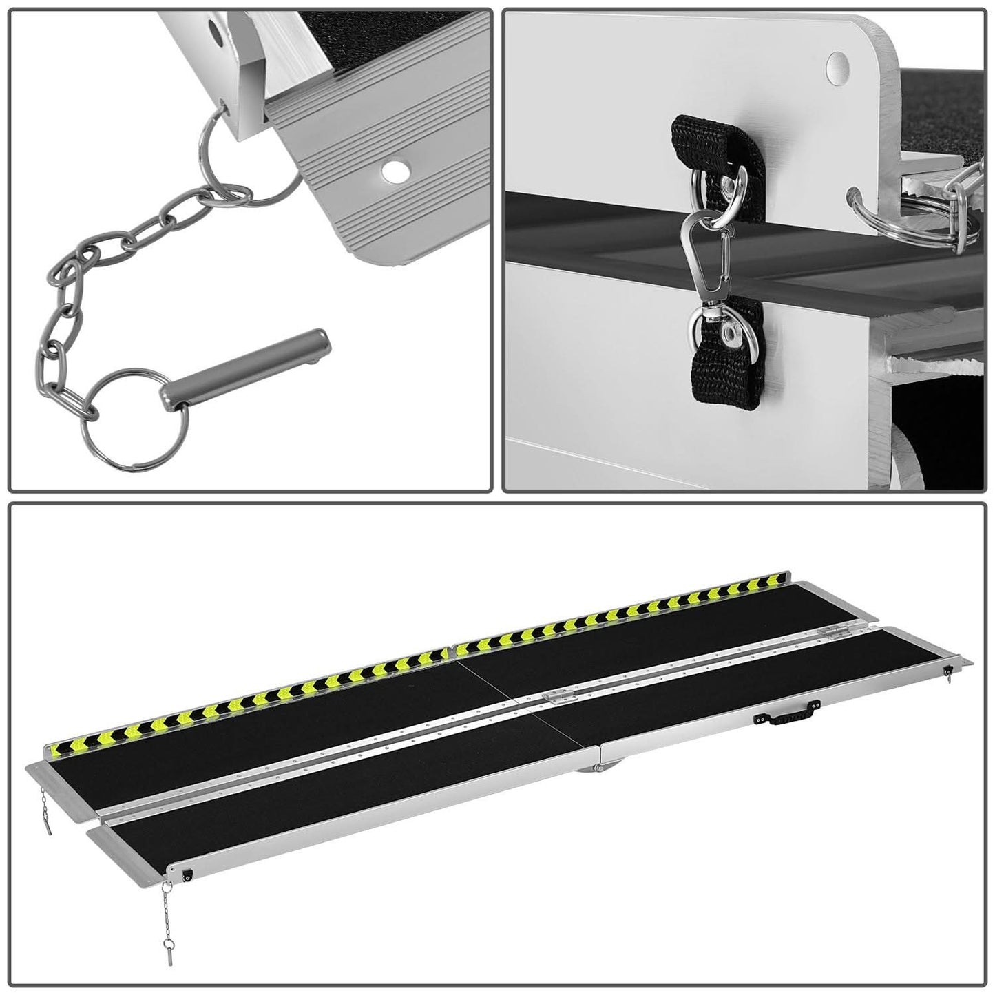 29" x 8' Aluminum Wheelchair Ramp - Metallic Black