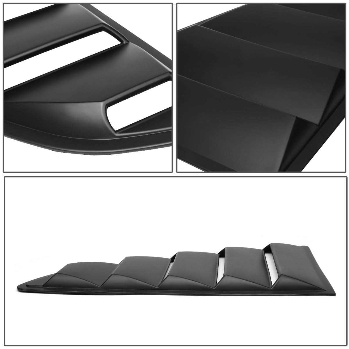 2015-2018 Ford Mustang Quarter Window Louvers - Black