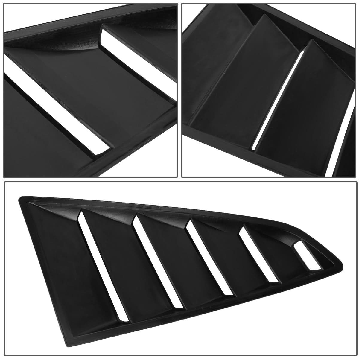 2015-2018 Ford Mustang Quarter Window Louvers - Black