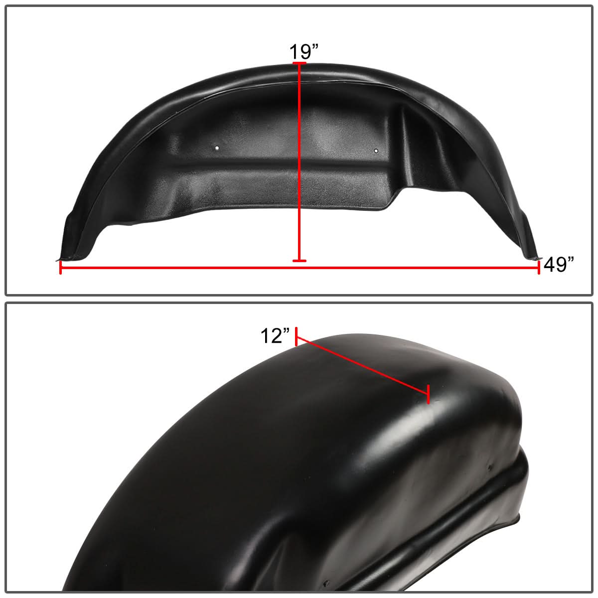 15-19 Ford F-150 Rear Wheel Well Guard Covers - Black