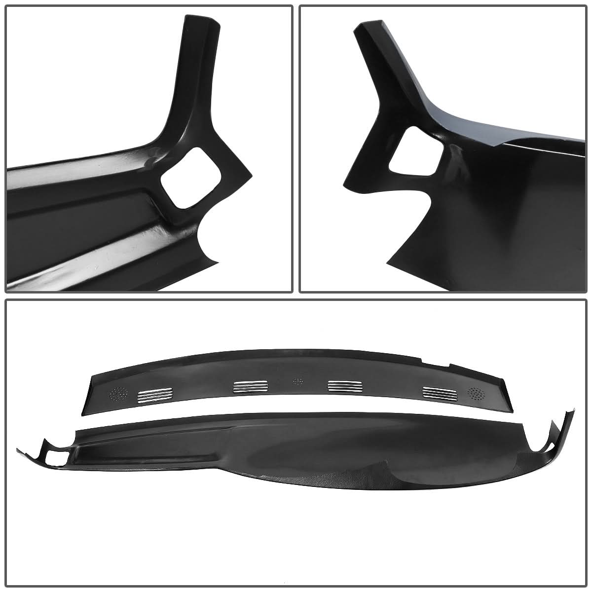 02-05 Dodge Ram Dashboard Vent Caps Front & Rear Black 2pc Set