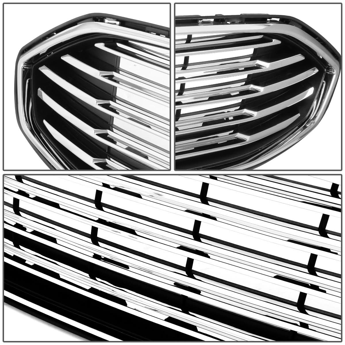 2017-2018 Ford Fusion OE Style Black Chrome Grille