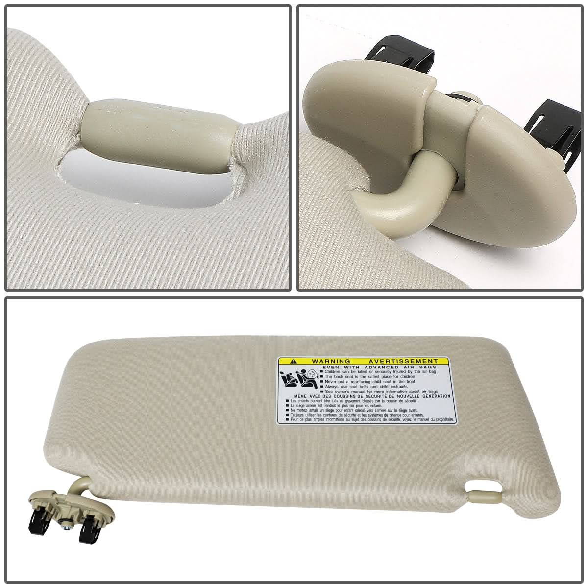 2007-2011 Toyota Camry Driver Side Sun Visor - Beige