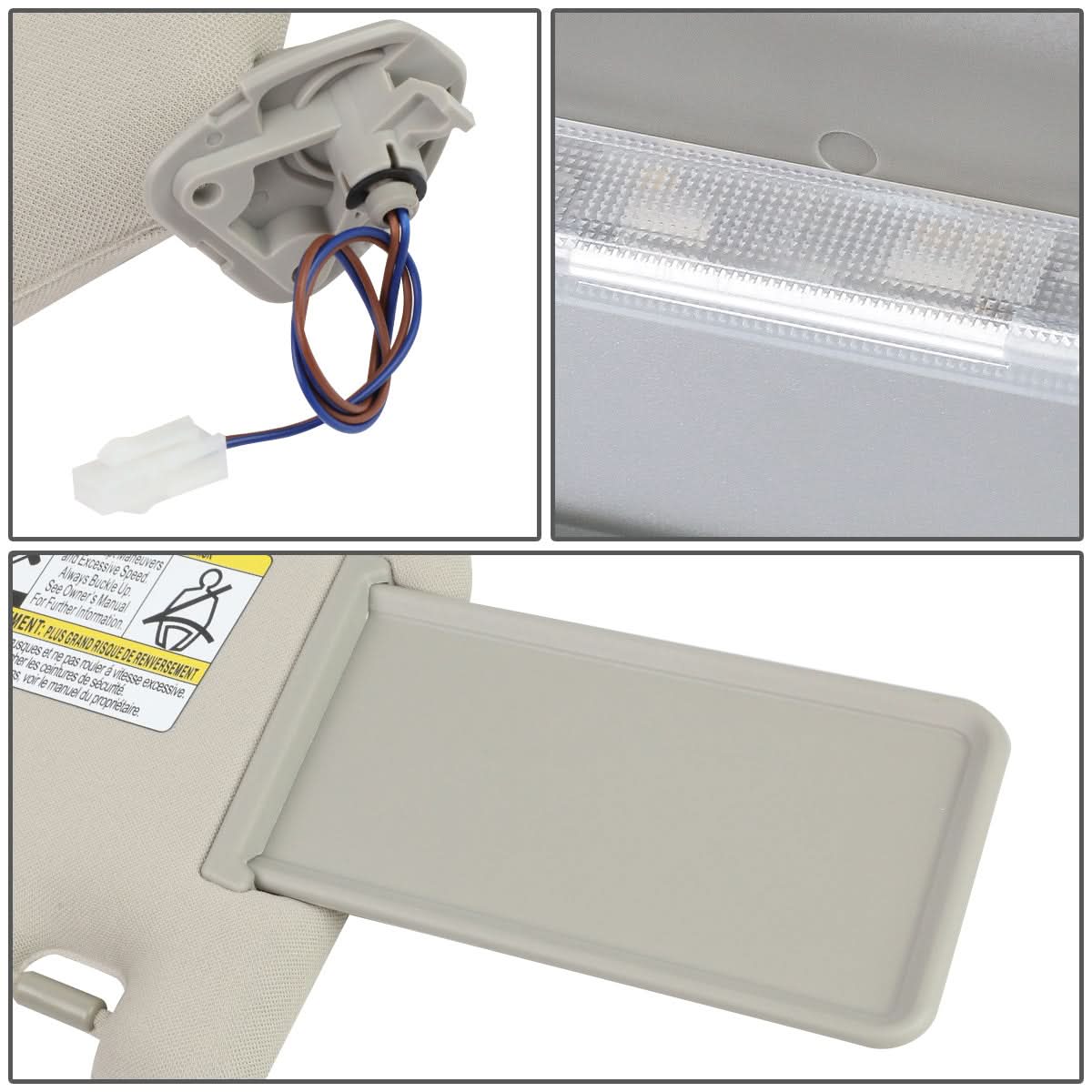 13-19 Nissan Pathfinder Sun Visor w/ Vanity Light Driver Side Gray