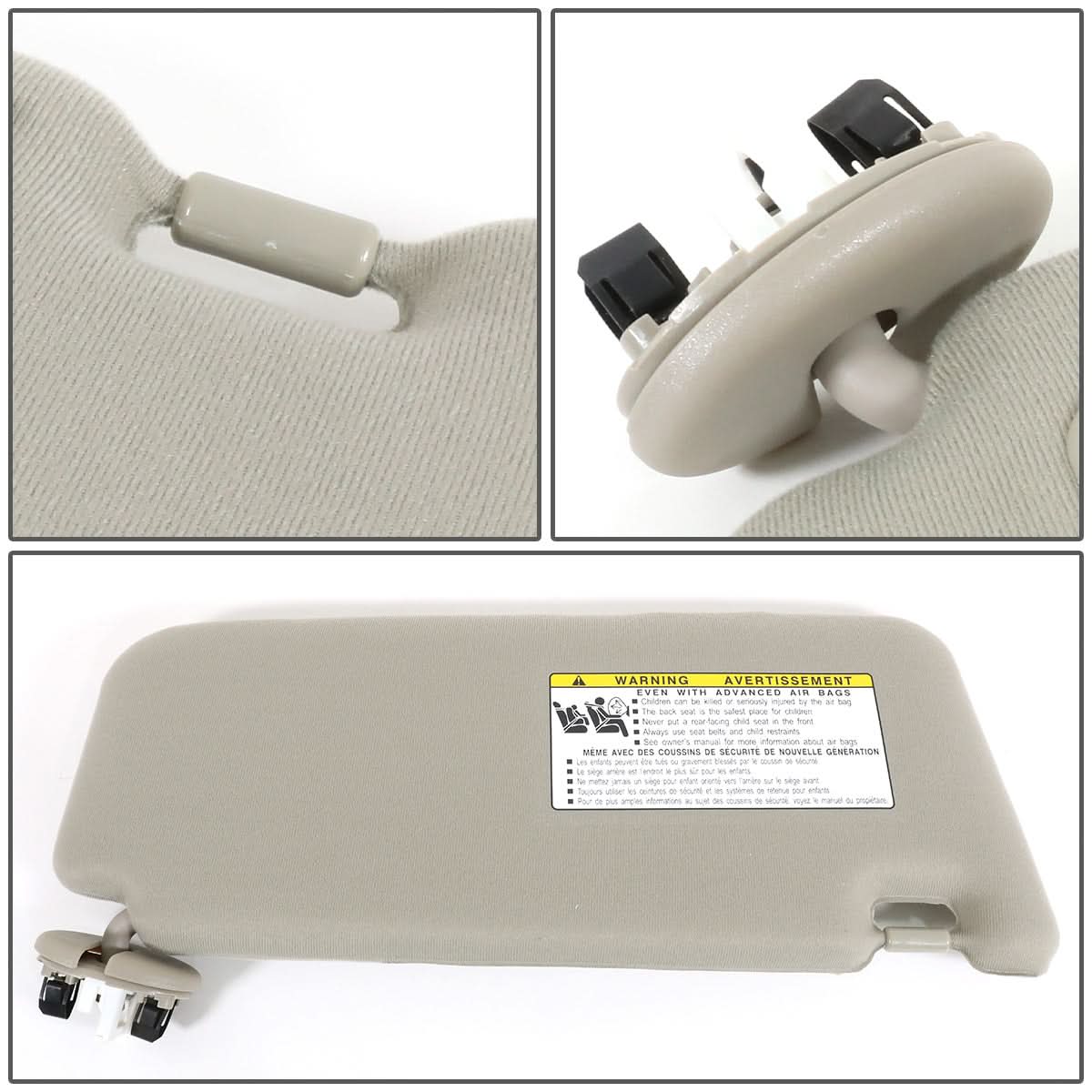 2007-2011 Toyota Camry Sun Visor Driver Side Beige Illuminated