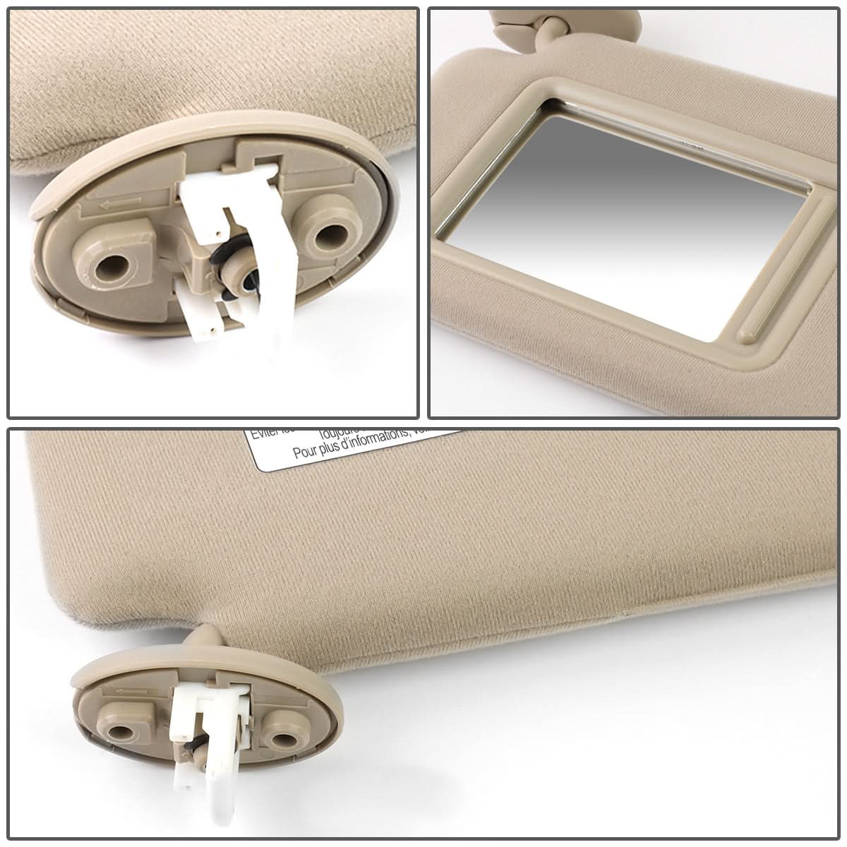 09-16 Toyota Venza Sun Visor Driver Side Beige Illuminated