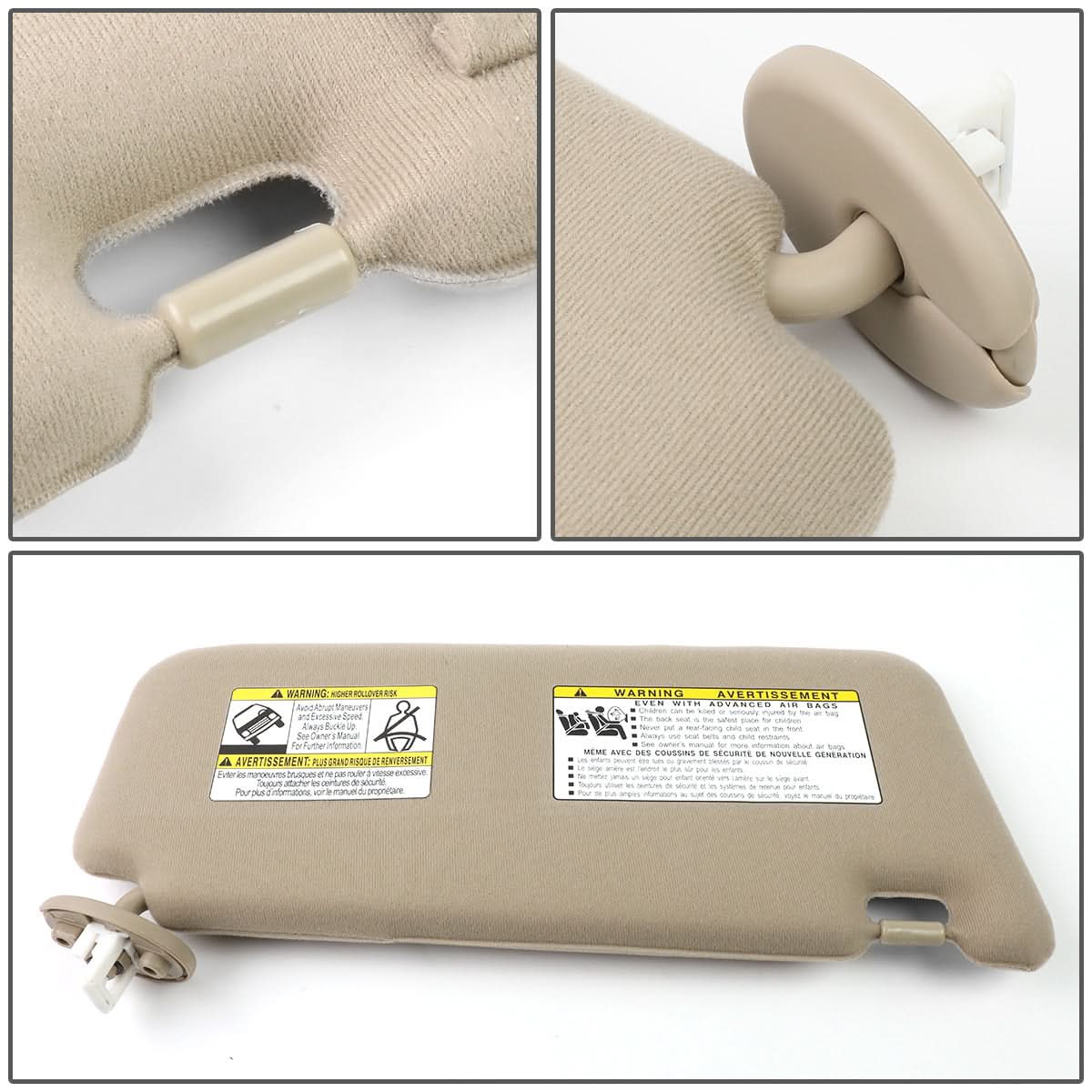 09-16 Toyota Venza Sun Visor Driver Side Beige Illuminated