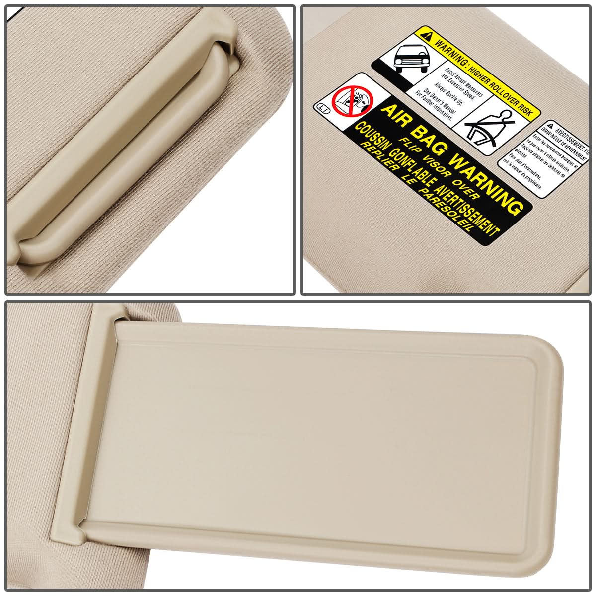 2005-2015 Toyota Tacoma Double Cab Sun Visor - Beige/Tan