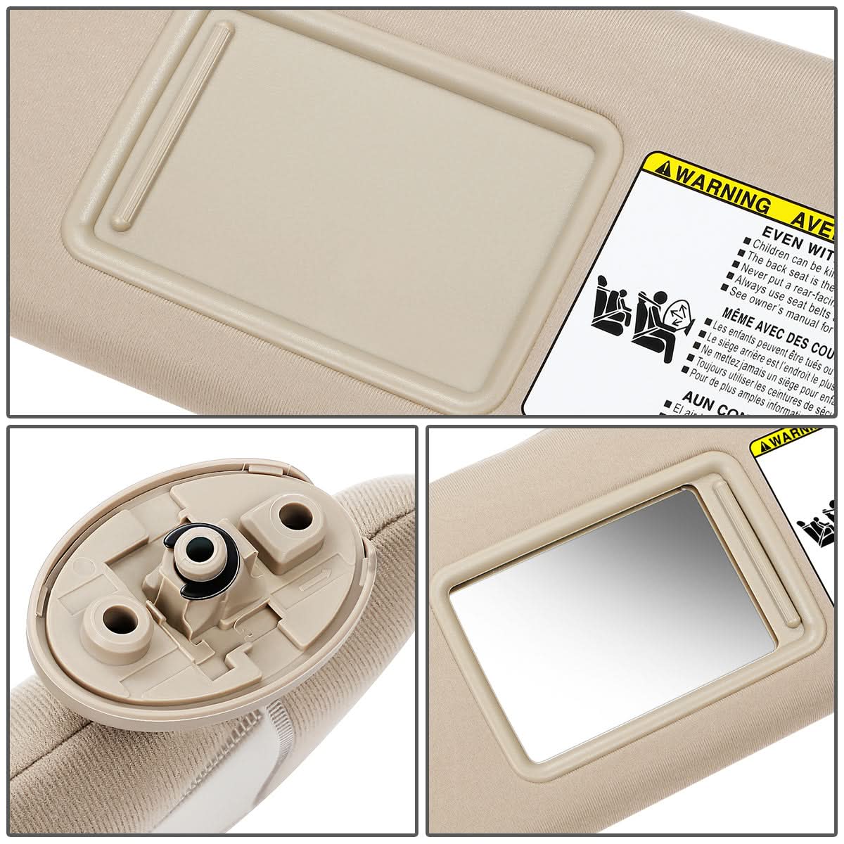 2005-2015 Toyota Tacoma Double Cab Sun Visor - Beige/Tan