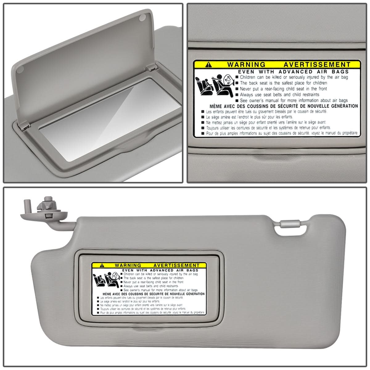 12-15 Honda Civic Clear Gray Sun Visor